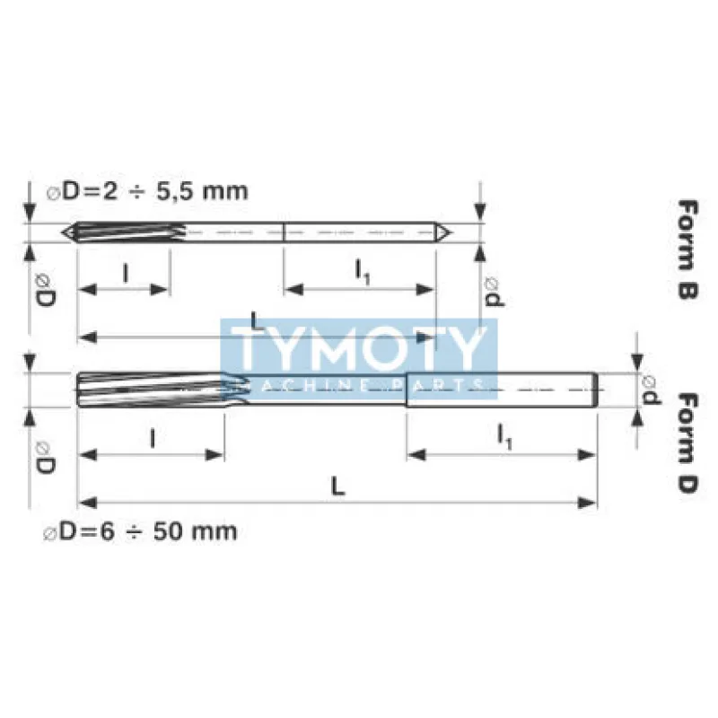 Výstružník strojný s valcovou stopkou HSS, 221430, 11,5 mm H7