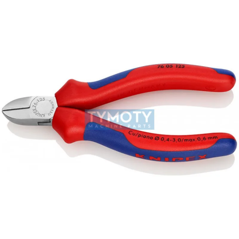 KNIPEX 76 05 125 Bočné štiepacie kliešte pre elektromechanikov, viaczložkové návleky, chrómované