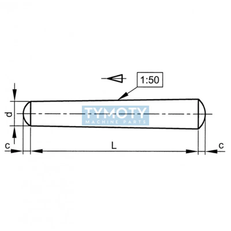 Kolík kužeľový DIN 1B 12x55
