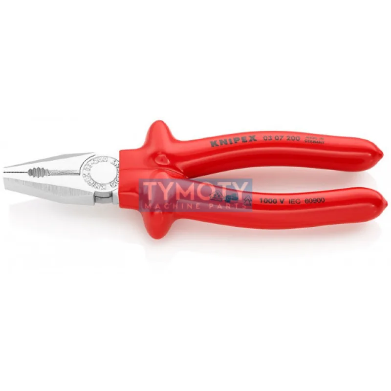 KNIPEX 03 07 200 Kombinované kliešte VDE izolácia nanášaná ponorom, chrómované