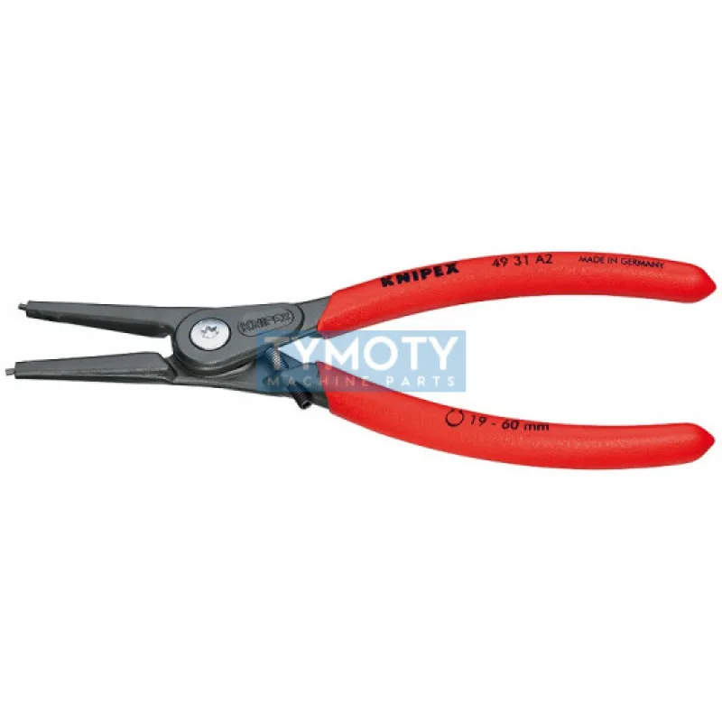 KNIPEX 49 31 A2 Precízne kliešte pre vonkajšie poj.kr.19-60 mm obmedzenie roztvorenia, pot.plast.,f.na šedo