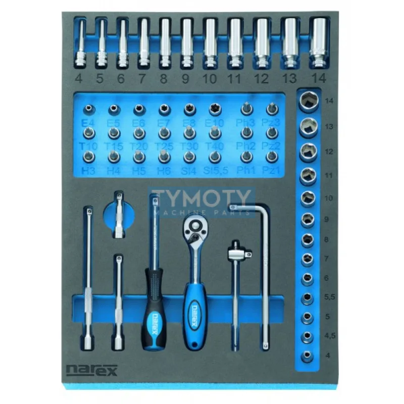 Modul s náradím 1/4", NAREX-MODUL, M 57-dielov 1/4"