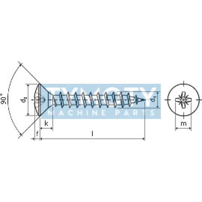 Vrut šošovková hlava pozidriv 3,5x20 zinok biely