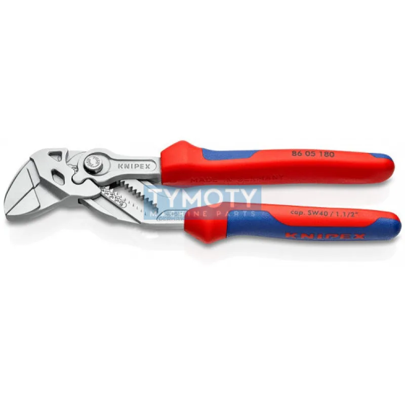 KNIPEX 86 05 180 Kliešťový kľúč, viaczložkové návleky, chrómované