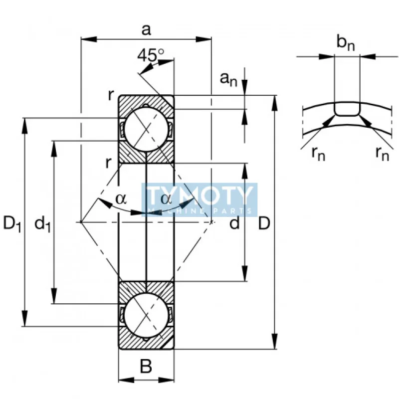 FAG QJ 1044-N2-MPA štvorbodové ložisko