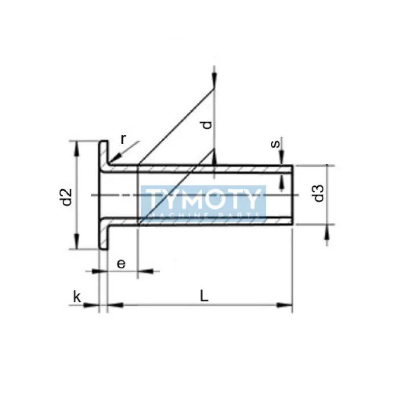 Niť dutý s plochou hlavou DIN 7337C CU 5x15