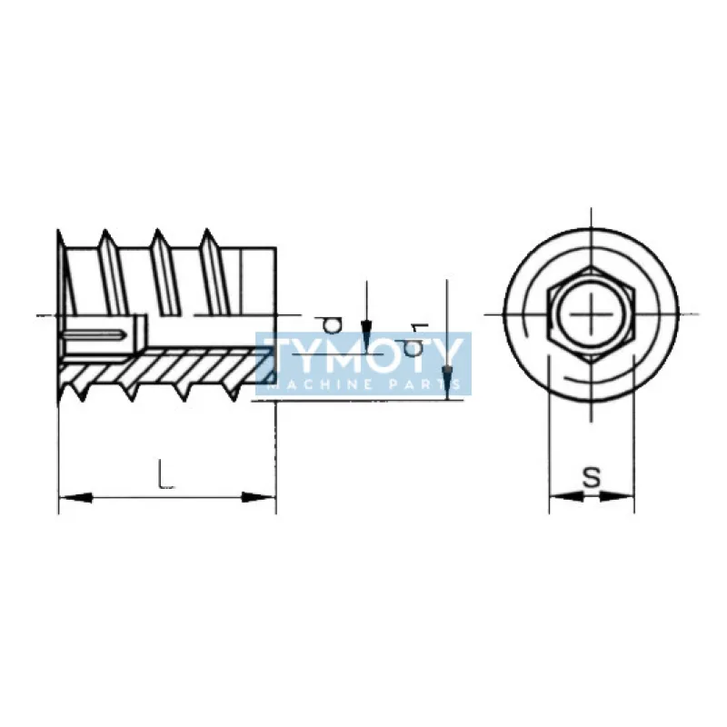 Matica závrtná kužeľová s golierom - inbus M6x20 pozink