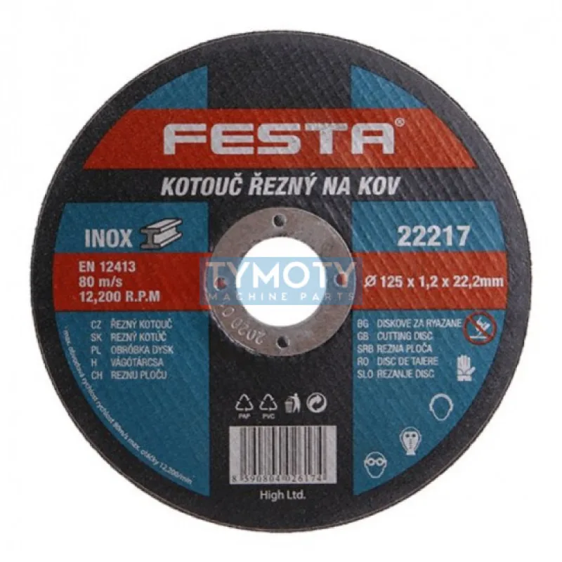 Rezný kotúč na kov 125x1,2x22,2 rovný, FESTA 22217