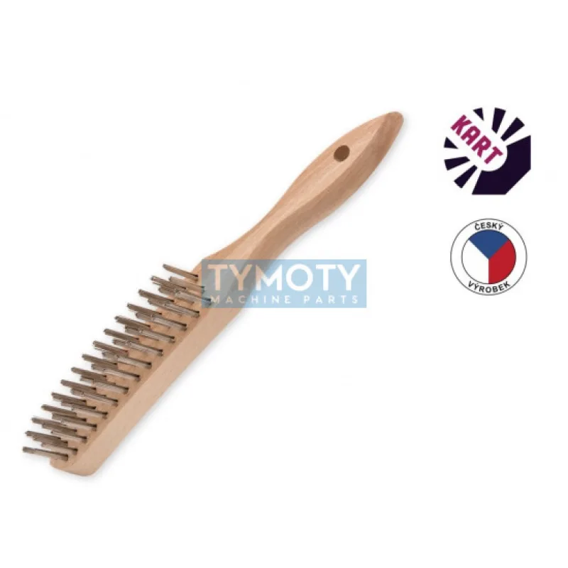 Kefa s drevenou rukoväťou, 3-radový nerezový hladký drôt 0,35 mm/KART 1111041