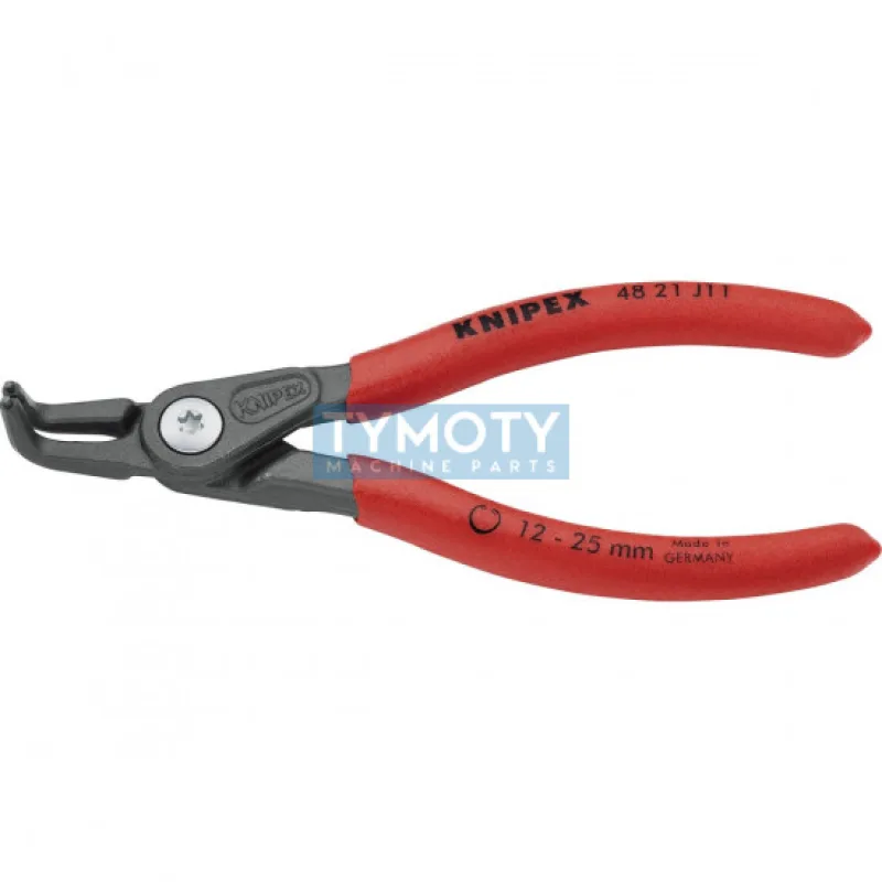 KNIPEX 48 21 J11 Precízne kliešte pre vnútorné poj. kr. 12-25 mm zahnuté 45 ° pot. plastom, f. na šedo