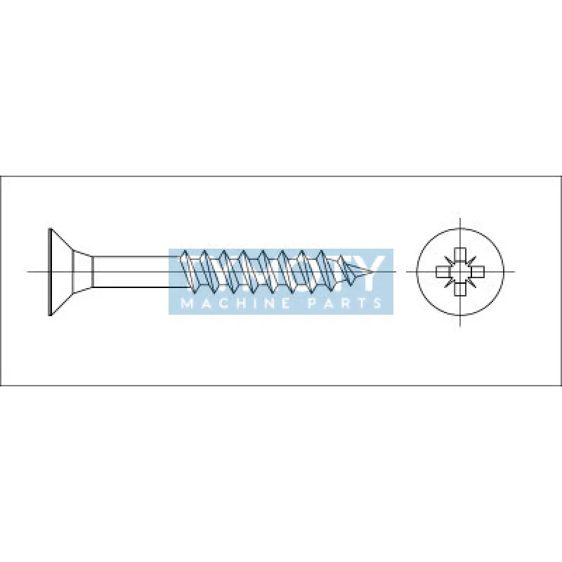 Vrut zápustný pozidriv 6x55 nerez A2, časť.závit