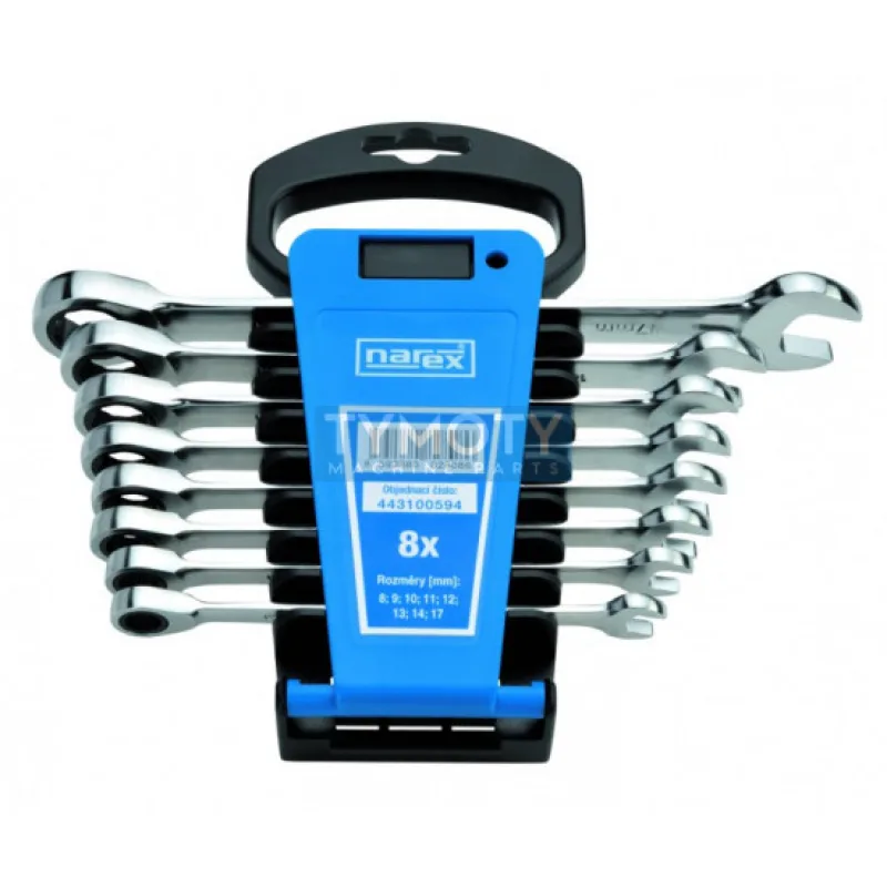 Súprava očkoplochých račňových kľúčov 12 ks 8-19 mm plastový držiak DIN 3113, NAREX 443100593