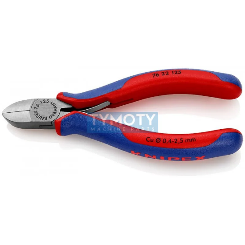 KNIPEX 76 22 125 Bočné štiepacie kliešte pre elektromechanikov bez fazety, viacsl. návleky, f. na čierno