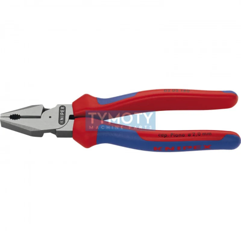 KNIPEX 02 02 180 Silové kombinované kliešte, viacsl. návleky, fosfátované na čierno / leštené, 180 mm