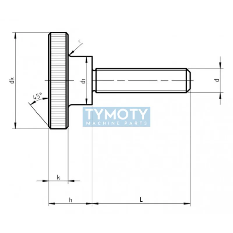 Skrutka s valcovou ryhovanou hlavou DIN 464 M8x12 pozink