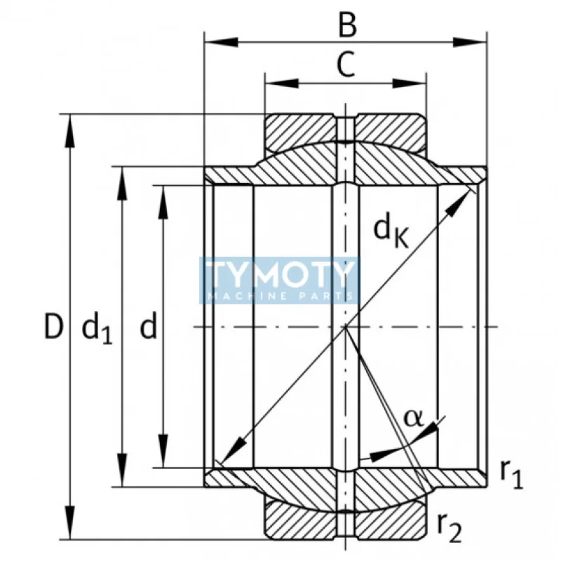 Durbal DGE 160 LO (GEG 160 ES) kĺbové ložisko oceľ/oceľ