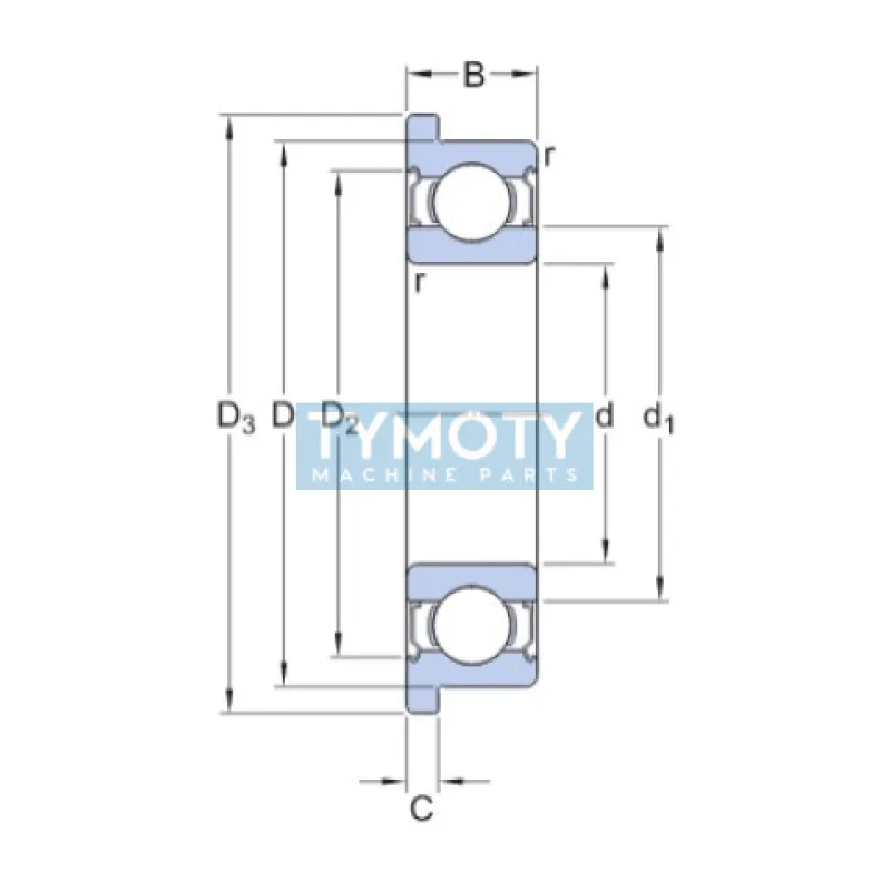 SKF W 637/8 R-2Z nerezové guľkové ložisko s prírubou
