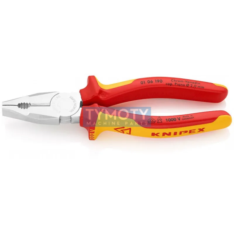 KNIPEX 01 06 190 Kombinované kliešte Chróm-vanád izolované viacsl. návleky, certifikácia VDE