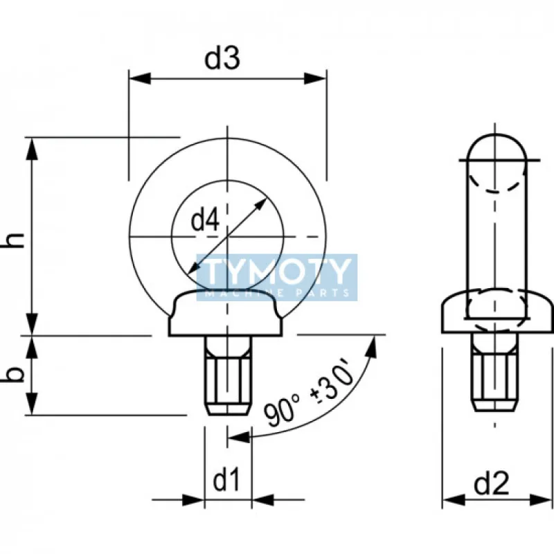 Skrutka závesná DIN 580 CE M64 C15E pozink