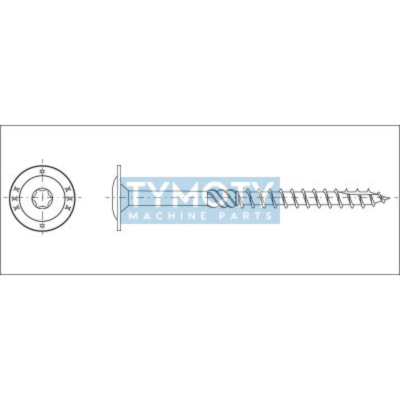 Vrut konštrukčný tanierová hlava TORX40 8,0x300 zinok žltý