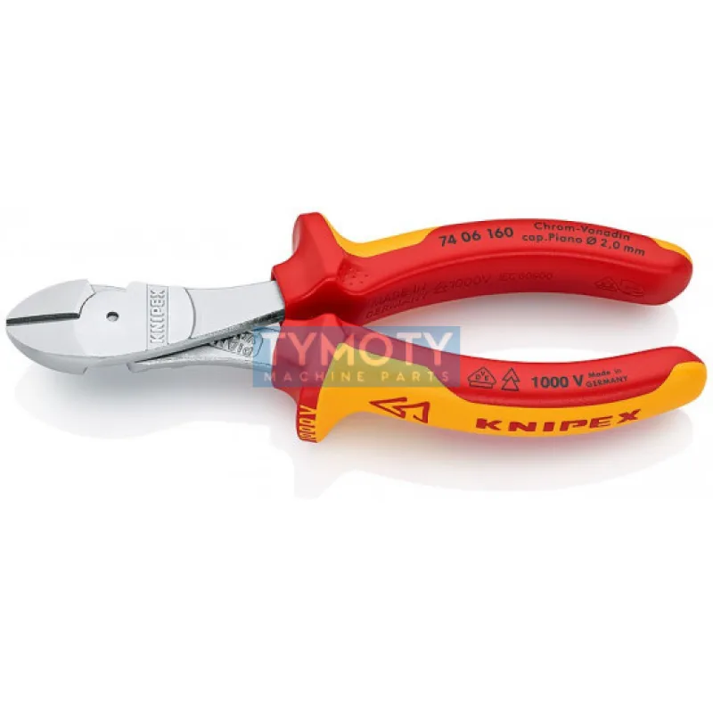 KNIPEX 74 06 160 Silové bočné štiepacie kliešte, izol. viacsl.návleky, certif.VDE, chrómované 160 mm