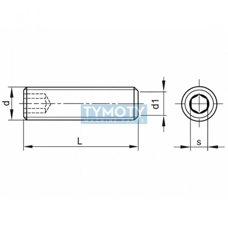 Skrutka nastavovacia plochá - inbus DIN 913 M5x14 nerez A2