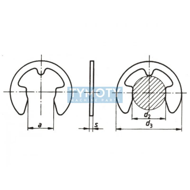 Poistný krúžok strmeňový DIN 6799 - 19 pozink