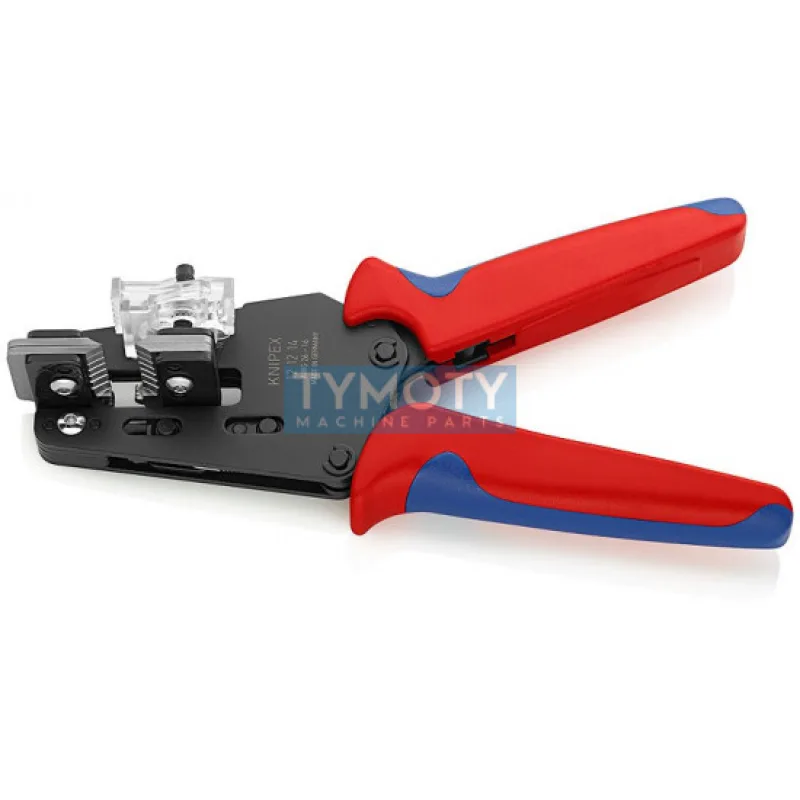 KNIPEX 12 12 14 Presné odizolovacie kliešte s tvarovými nožmi, viaczložkové návleky, brunierované