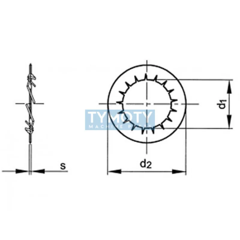 Podložka vejárová vnútorná DIN 6798I M6 / 6,4