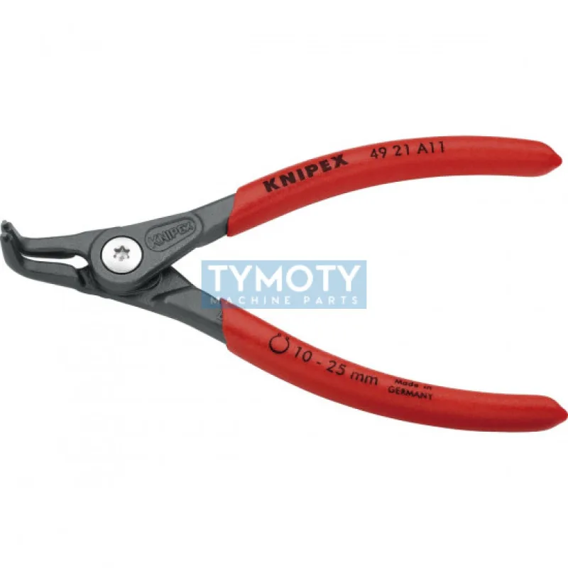 KNIPEX 49 21 A11 Precízne kliešte pre vonkajšie poj. kr. 10-25 mm zahnuté 90 ° pot. plastom, f. na šedo