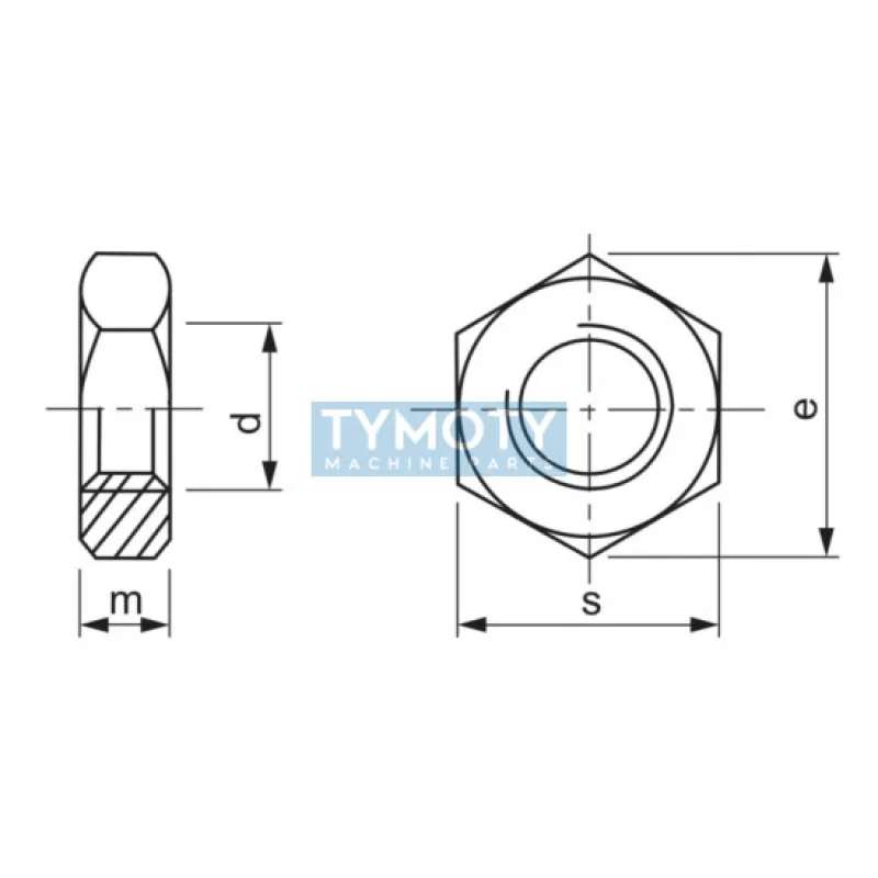 Matica ľavý závit nízka DIN 439B M10x1,25 |04| pozink