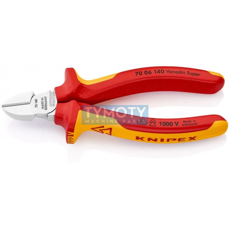 KNIPEX 70 06 140 Bočné štiepacie kliešte izolov.viacseľ.návleky, certifikácia VDE, chrómované 140 mm