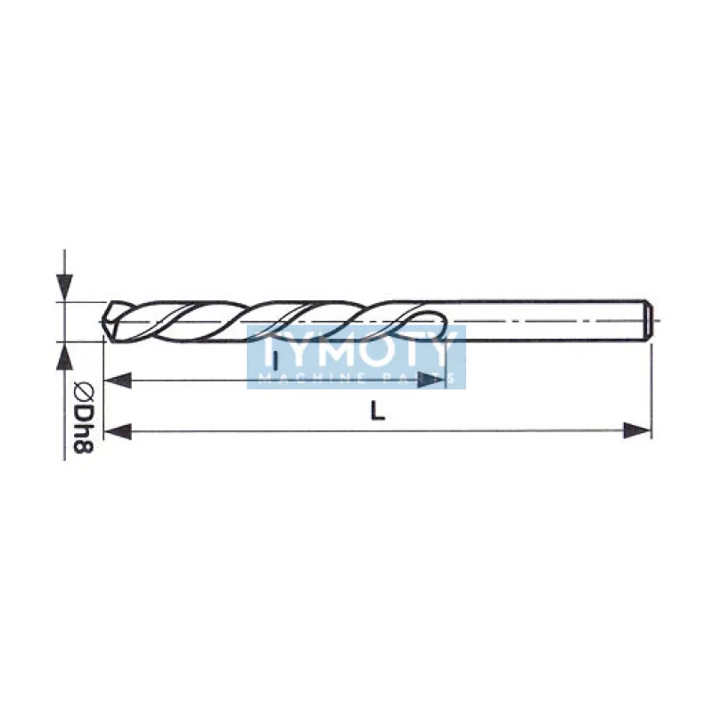 Vrták s valcovou stopkou, ľavorezný - stredný rad HSS, 2914, 3,3 mm