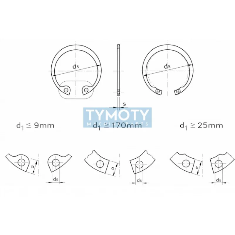 Poistný krúžok do diery DIN 472 - 30 mm nerez A1