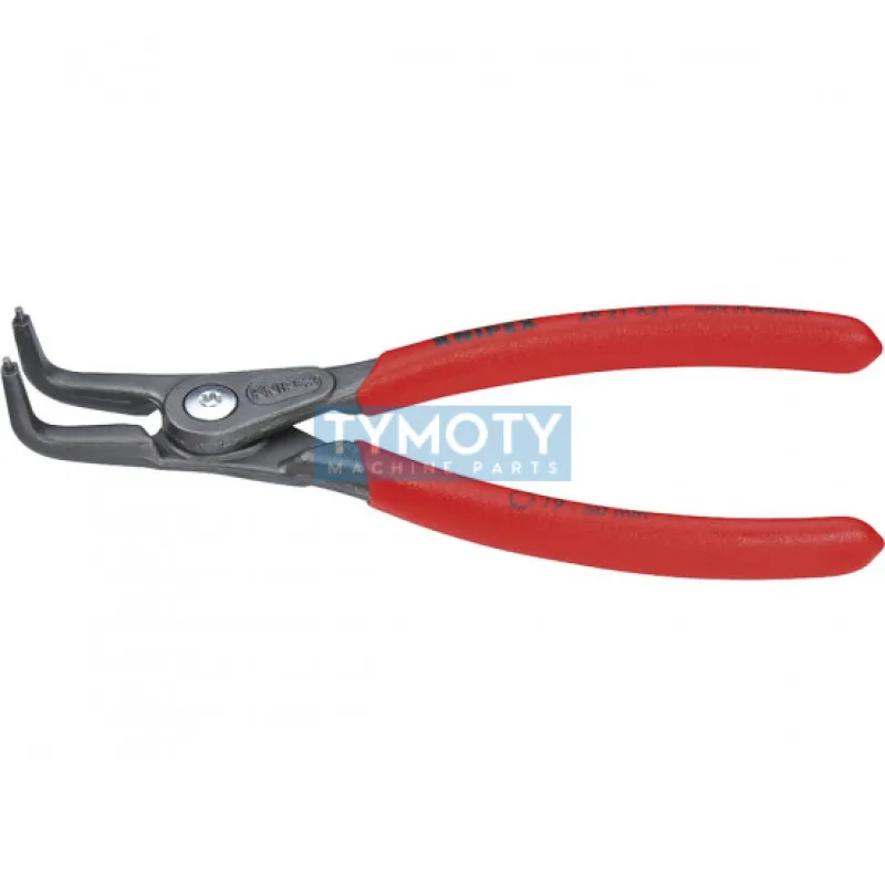 KNIPEX 49 21 A41 Precízne kliešte pre vonkajšie poj. kr. 85-145 mm zahnuté 90° pot. plastom, f. na šedo