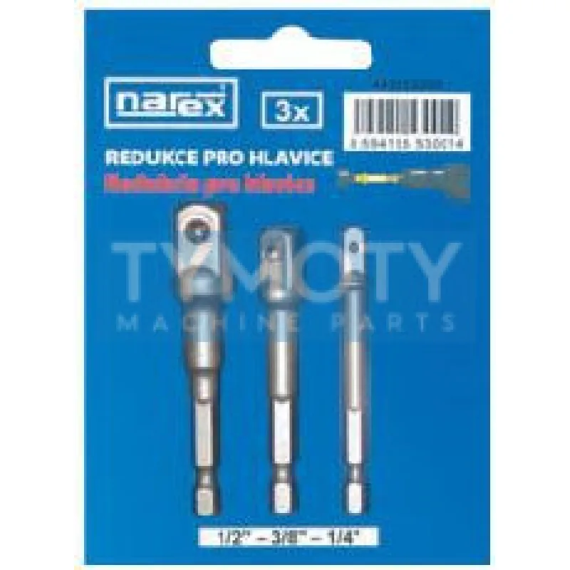 3-dielna sada adaptérov pre hlavice 1/4"-3/8"-1/2"/NAREX 443002000