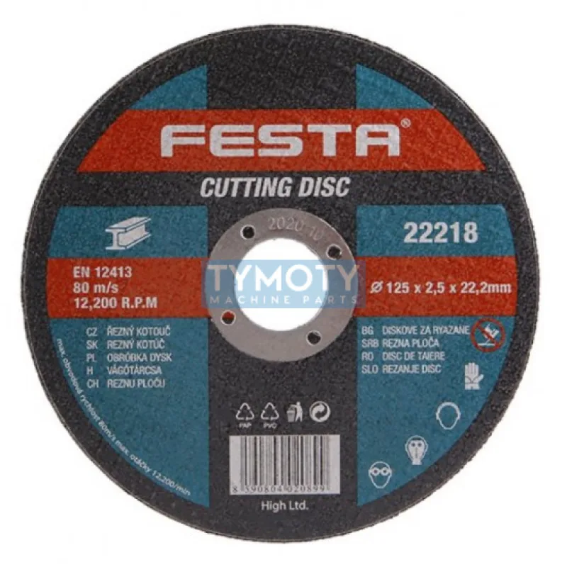 Rezný kotúč na kov 125x2,5x22,2 rovný, FESTA 22218