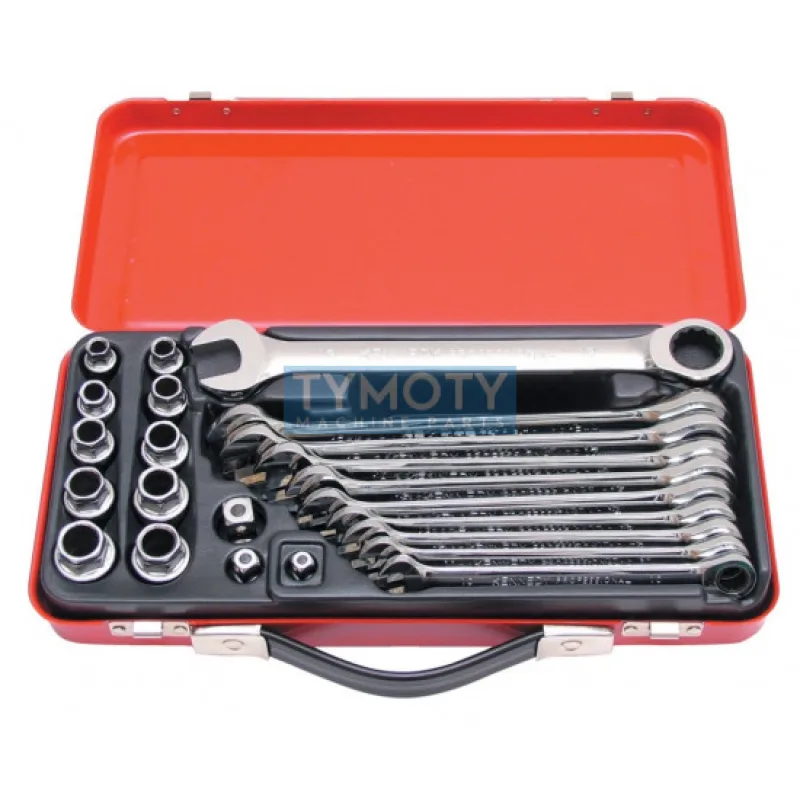 Sada kľúčov račňové kombinované s hlavicami 10-19 mm 23.dielna sada Kennedy