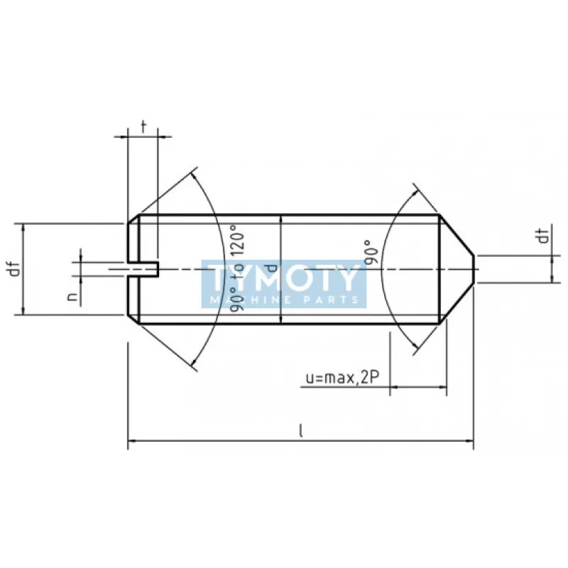 Skrutka stavacia s hrotom-drážka DIN 553 M4x12