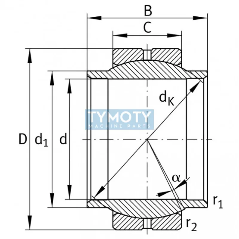 INA GE 16 LO (GEG 16 ES) kĺbové ložisko oceľ/oceľ