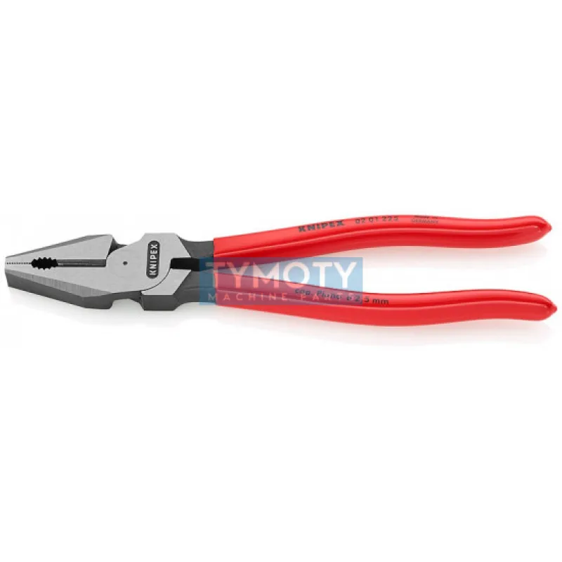 KNIPEX 02 01 225 Silové kombinované kliešte, plastové návleky, fosfátované na čierno, 225 mm