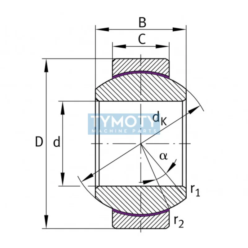 LS GEG 20 C (GEH 20 C) bezúdržbové kĺbové ložisko ,oceľ/PTFE