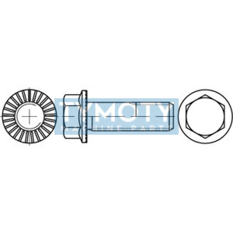 Skrutka so šesťhrannou hlavou s ozubeným golierom RIPP M5x10-10.9 bez PÚ