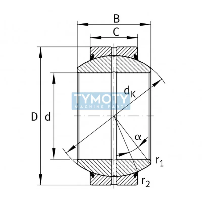 ZEN GE 90 FO-2RS (GEH 90 ES-2RS) kĺbové ložisko oceľ/oceľ