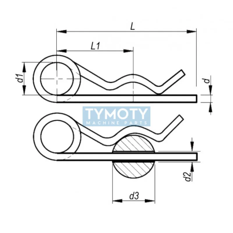 Závlačka pružná DIN 11024 double 4,5x80 nerez A4