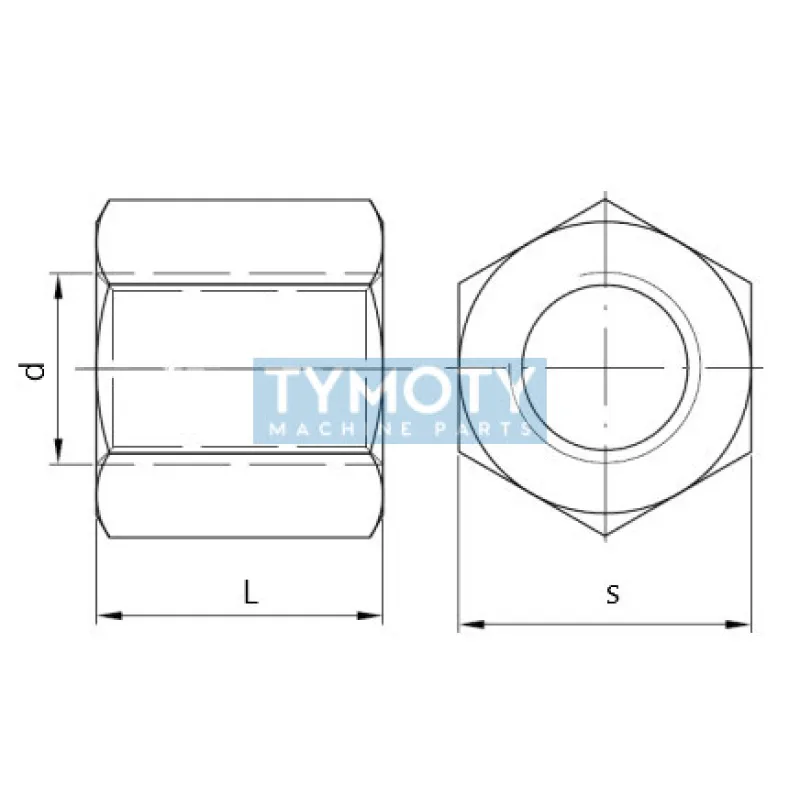 Matica trapézová šesťhranná ľavý závit DIN 103 Tr44x7