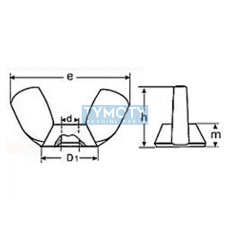 Matica krídlová DIN 315 AF M16 nerez A2