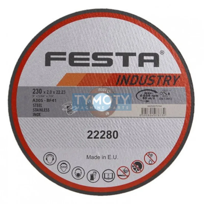 Rezný kotúč na kov 230x2,0x22,2 rovný INDUSTRY, FESTA 22280