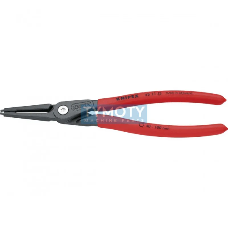 KNIPEX 48 11 J3 Precízne kliešte pre vnútorné poj. kr. 40-100 mm pot. plastom, fosfátované na šedo