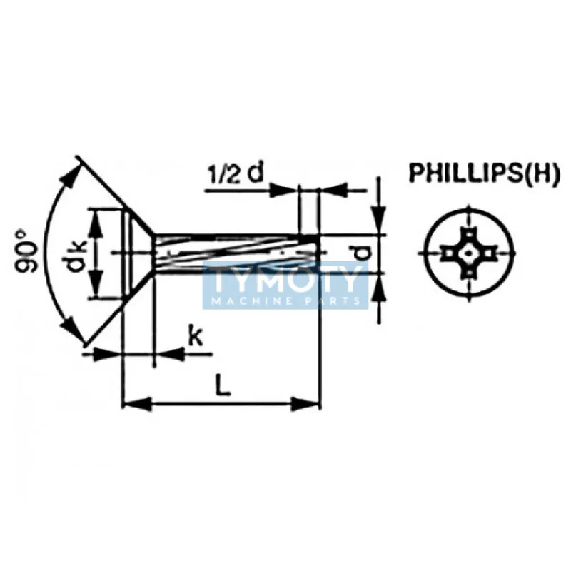 Skrutka závitorezná záp.phillips DIN 7516D M6x12 pozink
